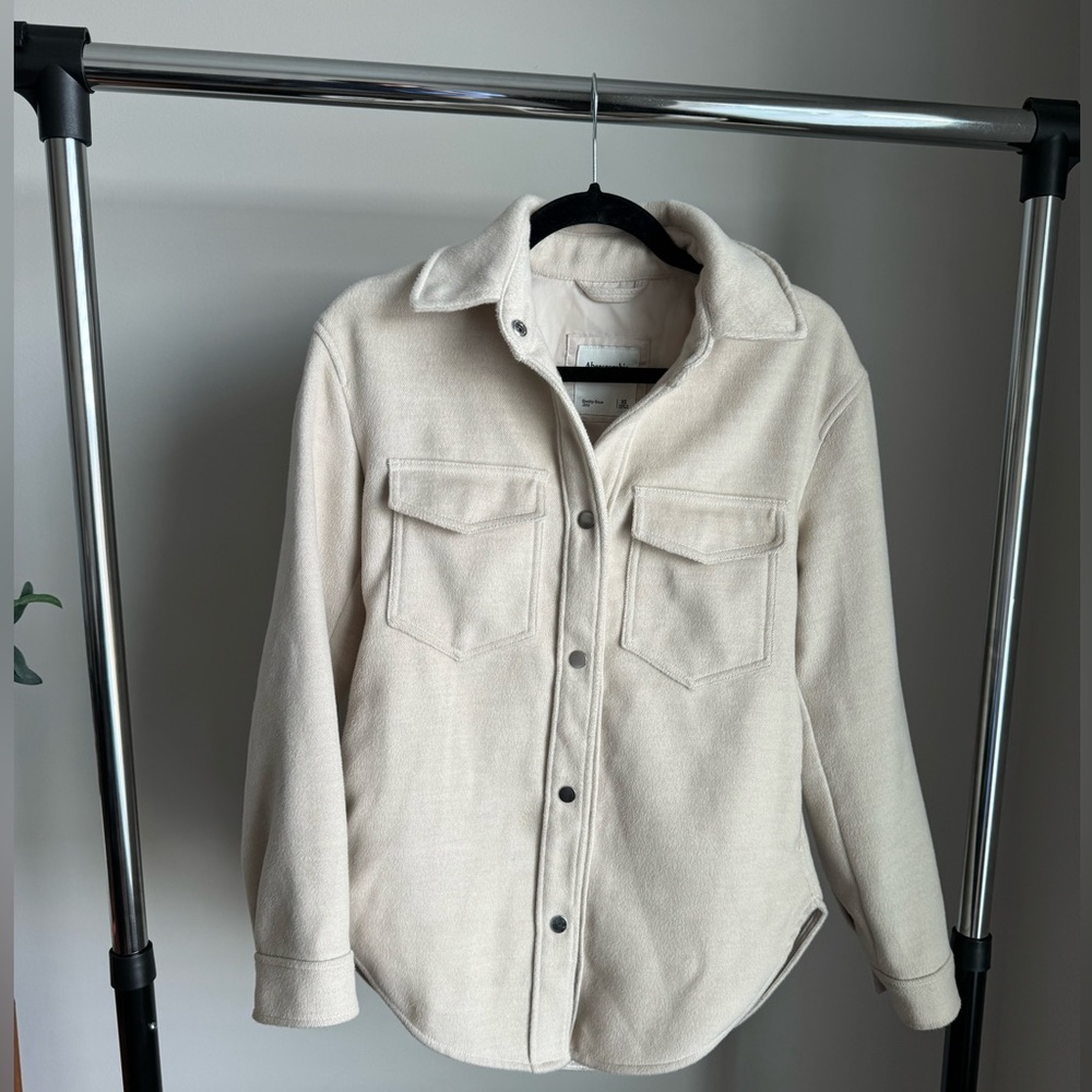A&F wool blends shirt jacket